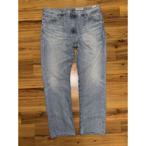 AG Adriano Goldschmied Everett Slim Straight Jeans Mens 38R Light Wash Soft
